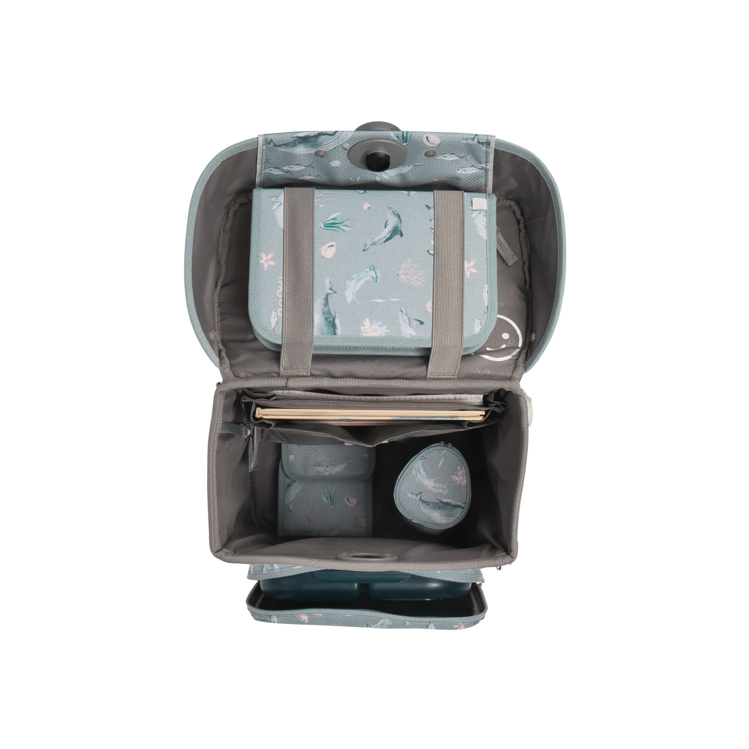 School-Mood Champion Maxx Nordic Collection, 7-tlg. Schulranzenset Aqua