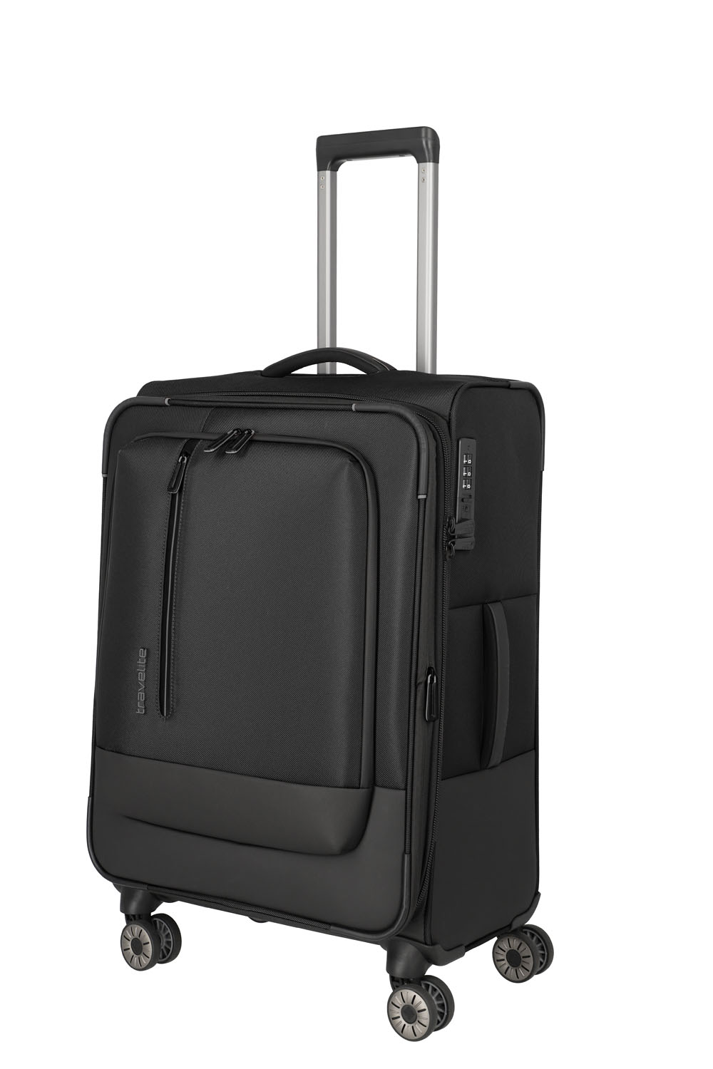 Travelite Crosslite Trolley M 4-Rollen erweiterbar Schwarz