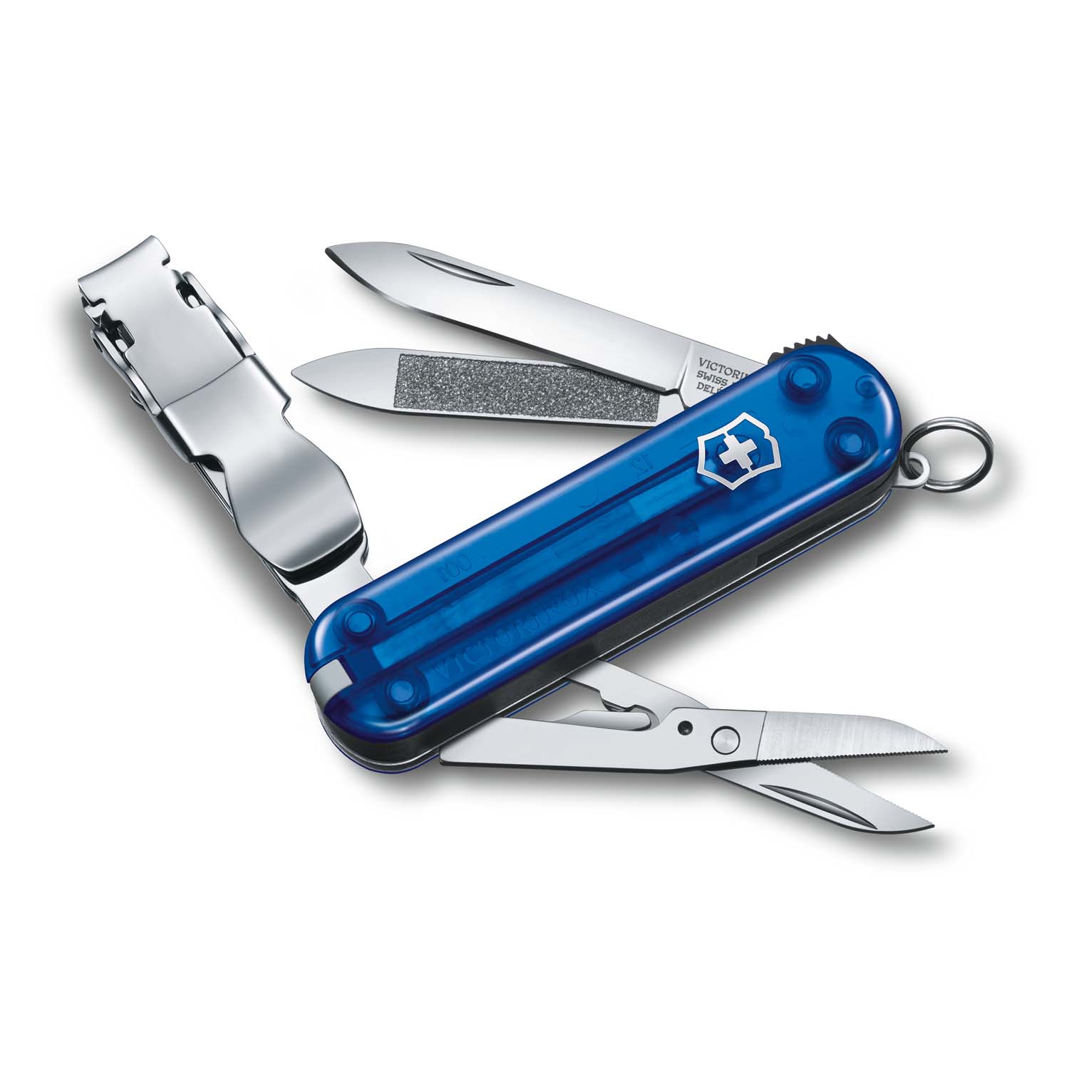 Victorinox Nail Clip 580, 8 Funktionen, Kleines Taschenmesser Blau Transparent Victorinox Nail Clip 580, 8 Funktionen, Kleines Taschenmesser Blau Transparent