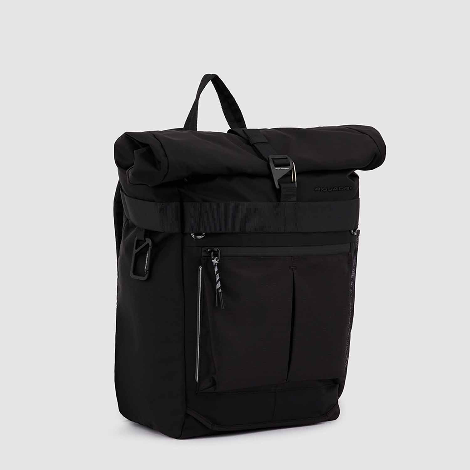 Piquadro Arne Bike Rolltop-Rucksack 15,6" Laptopfach und mit LED-Licht Schwarz Piquadro Arne Bike Rolltop-Rucksack 15,6" Laptopfach und mit LED-Licht Schwarz