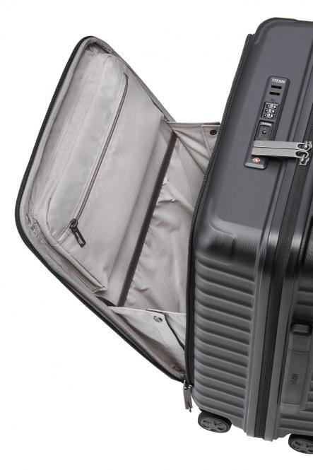 LTAA TITAN LITRON 4-Rollen Trolley S mit Vortasche Schwarz