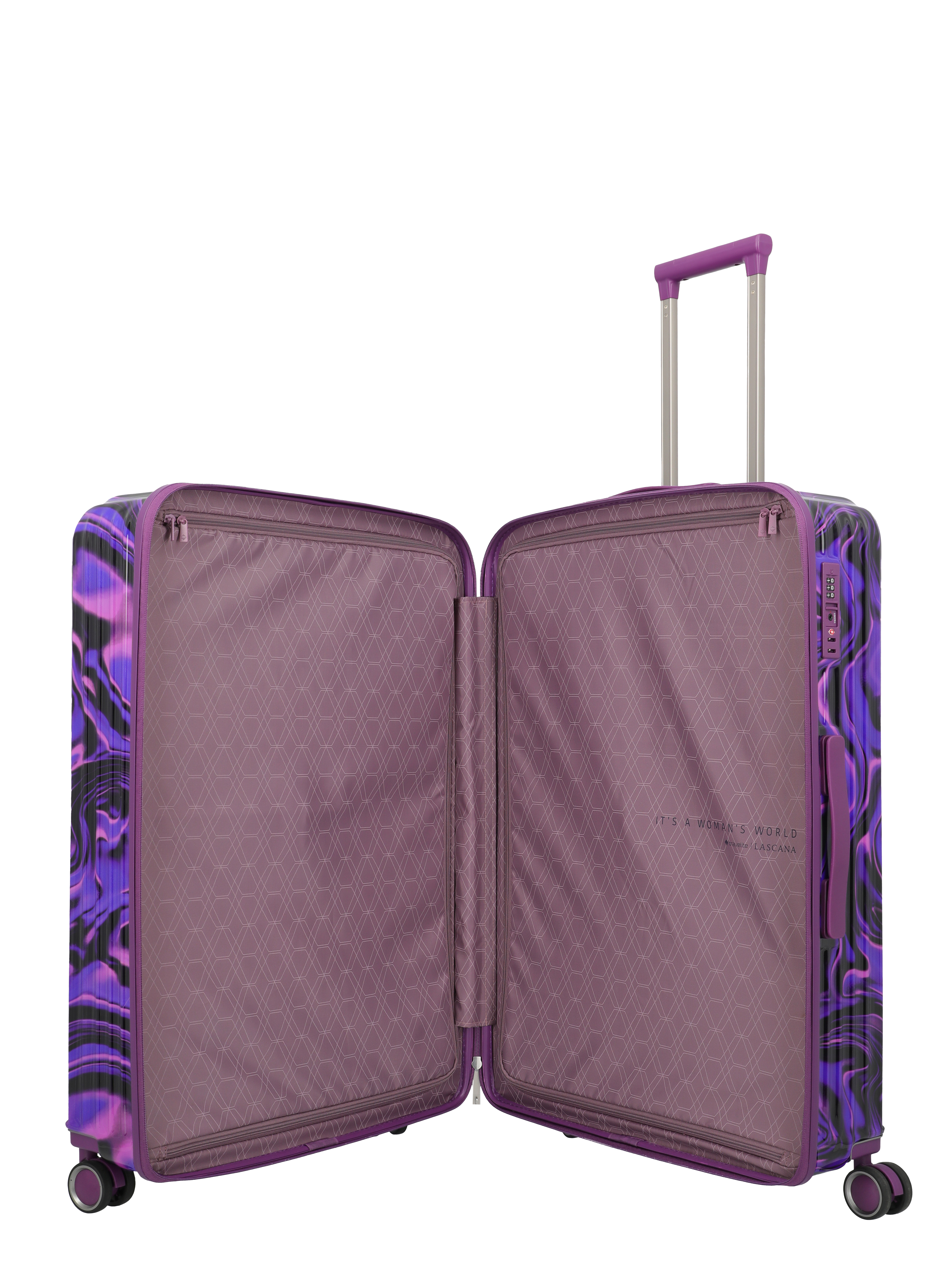Travelite Lascana Edition 4w Trolley L Purple Swirl Travelite Lascana Edition 4w Trolley L Purple Swirl