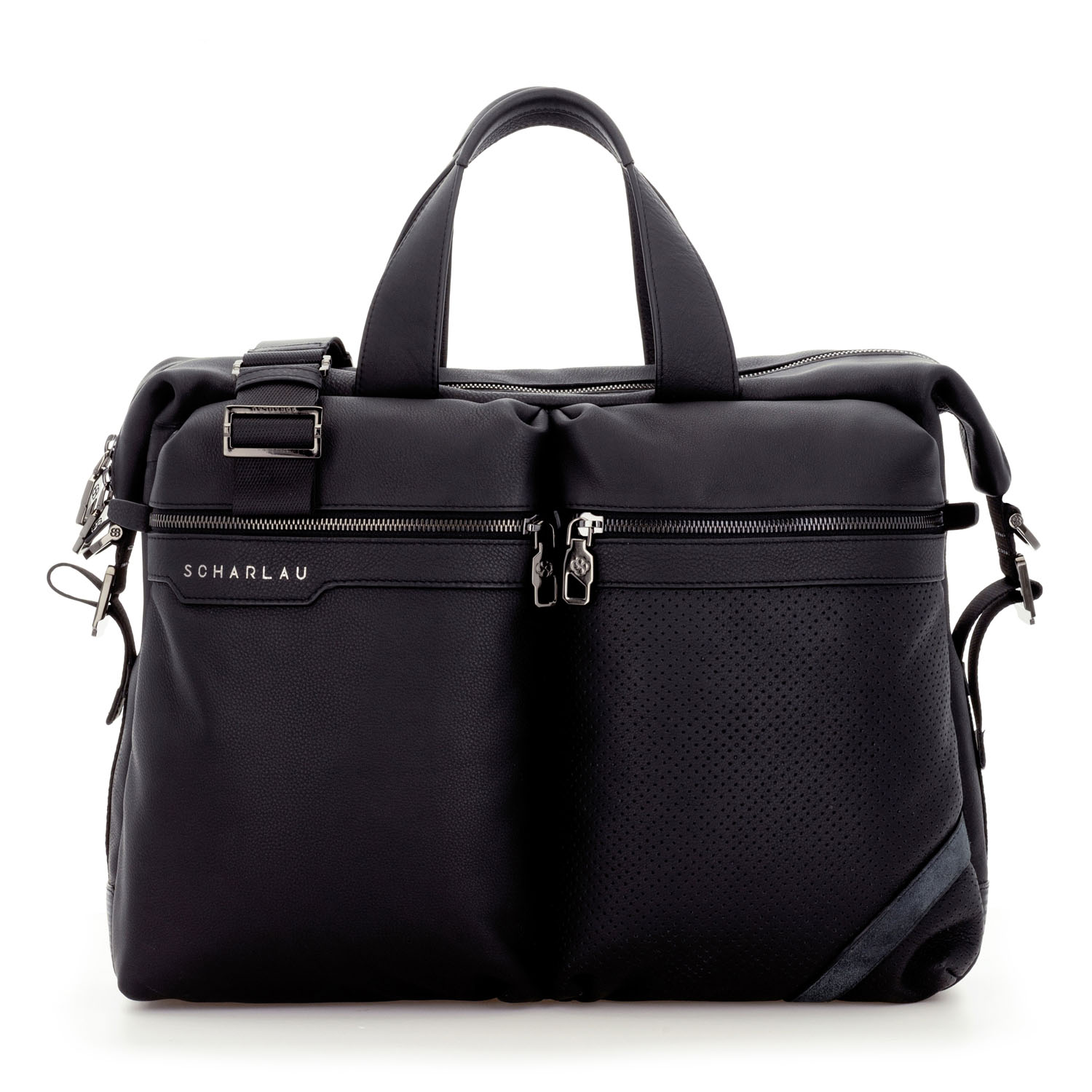 SCHARLAU Slackline WALLENDA Leder Aktentasche für 15,6" Laptopfach