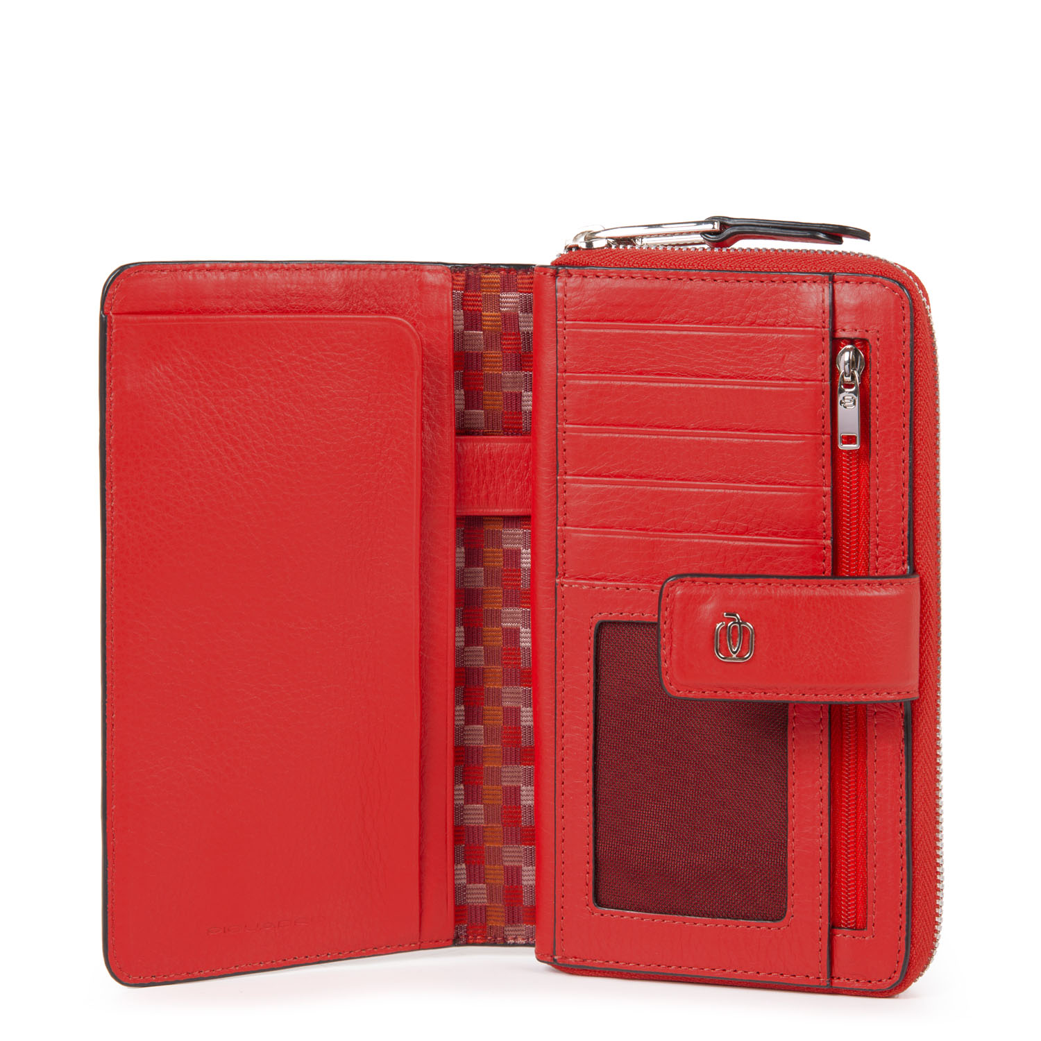 Piquadro Muse Damenbörse mit Hartgeldfach und RFID-Schutz rot
