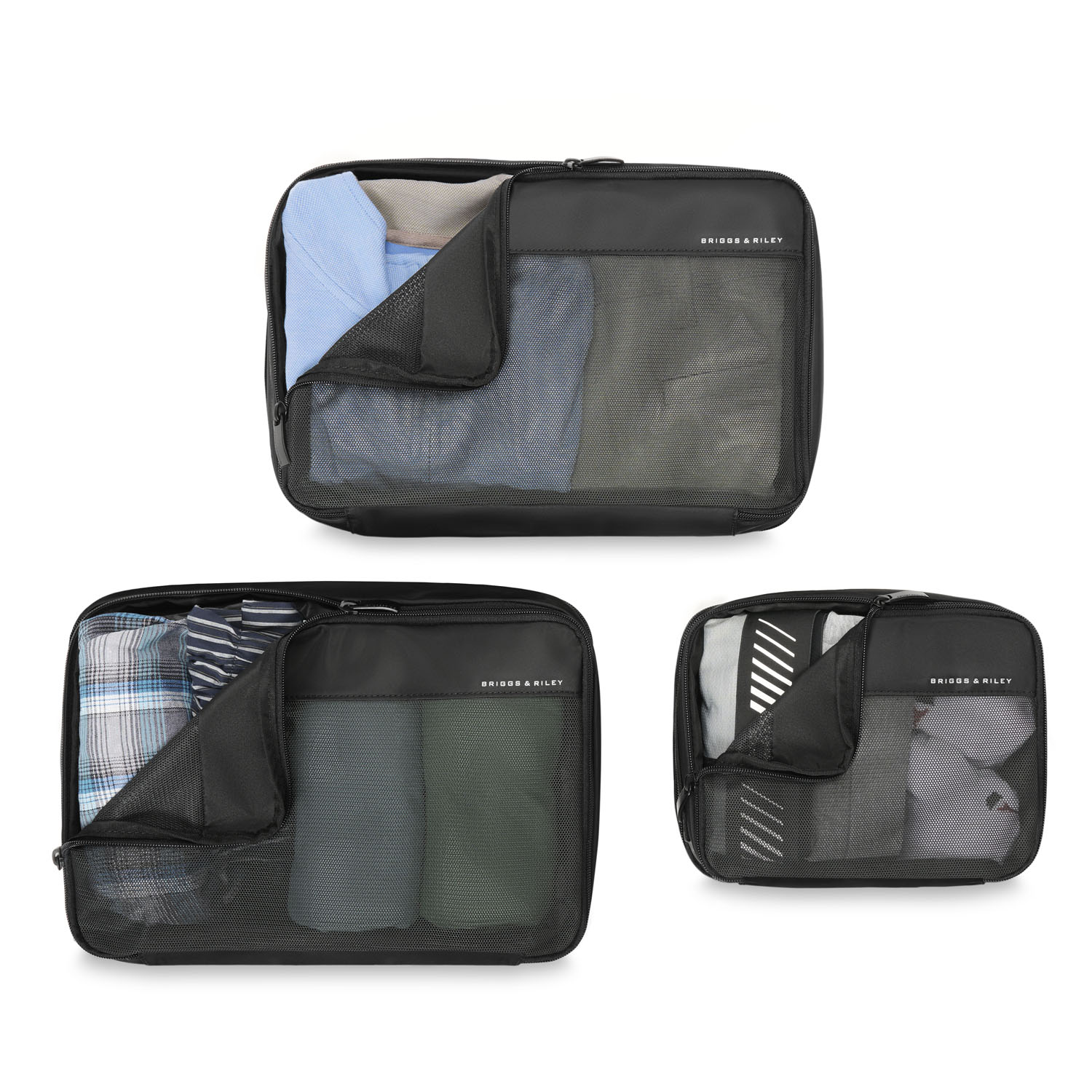 Briggs & Riley Travel Essentials Carry On Packing Cube 3-teilige Set Black Briggs & Riley Travel Essentials Carry On Packing Cube 3-teilige Set Black