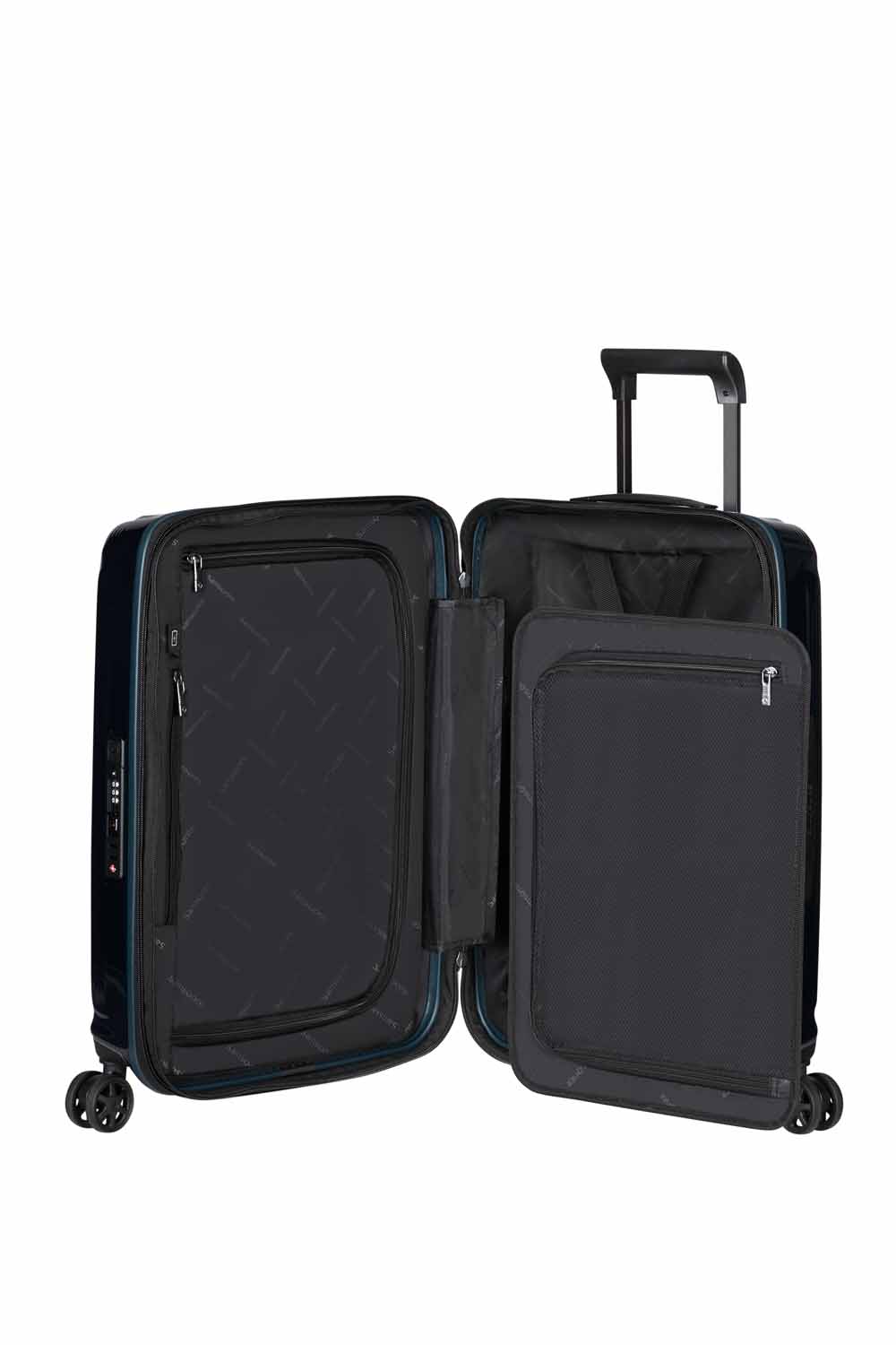 Samsonite Nuon Trolley mit 4 Rollen erweiterbar 55cm + GRATIS HOTELGUTSCHEIN Metallic Dark Blue Samsonite Nuon Trolley mit 4 Rollen erweiterbar 55cm + GRATIS HOTELGUTSCHEIN Metallic Dark Blue