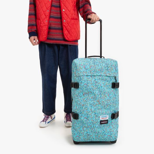 Eastpak Tranverz M Trolley 2 Rollen Where's Wally Pattern Blue Eastpak Tranverz M Trolley 2 Rollen Where's Wally Pattern Blue
