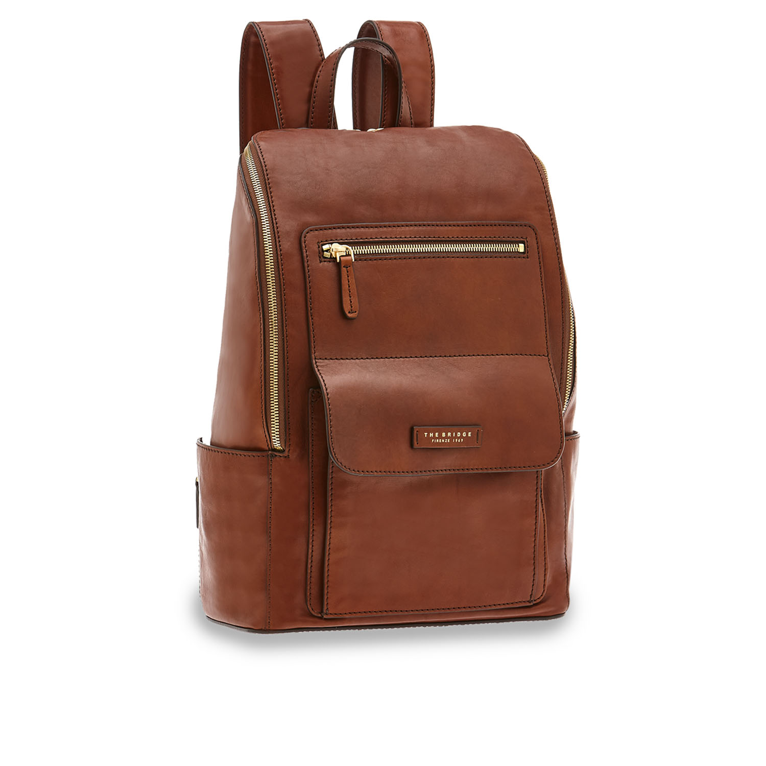 The Bridge Alberto Leder-Rucksack Braun/Gold The Bridge Alberto Leder-Rucksack Braun/Gold
