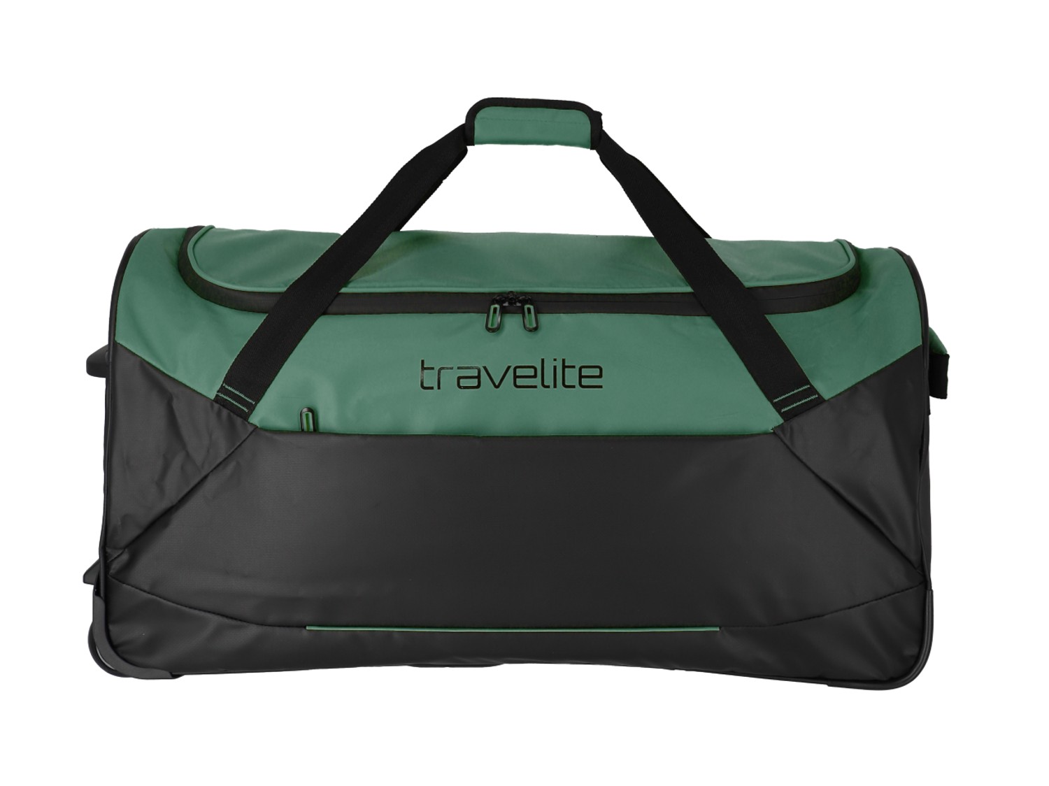 Travelite Basics Plane Rollenreisetasche 71cm Schwarz/Grün
