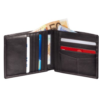 Hama Est. 1923 Amsterdam Leder-Kreditkarten-Geldbörse H31C Rustic Dark Brown