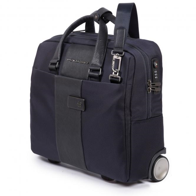 Piquadro Brief Brief Aktentasche auf Rollen 2w mit 15,6" Laptopfach und CONNEQU-Tasche Graphite
