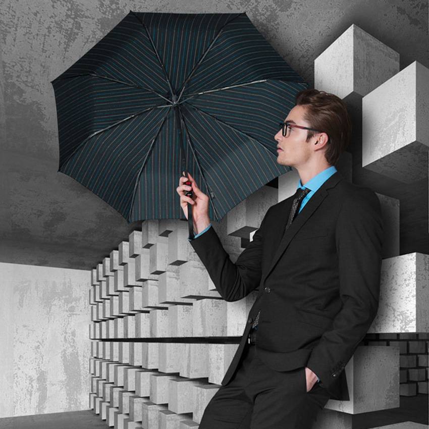 Knirps T.200 Medium Duomatic Automatischer Taschenschirm Men's Prints Baker Street Aqua Knirps T.200 Medium Duomatic Automatischer Taschenschirm Men's Prints Baker Street Aqua