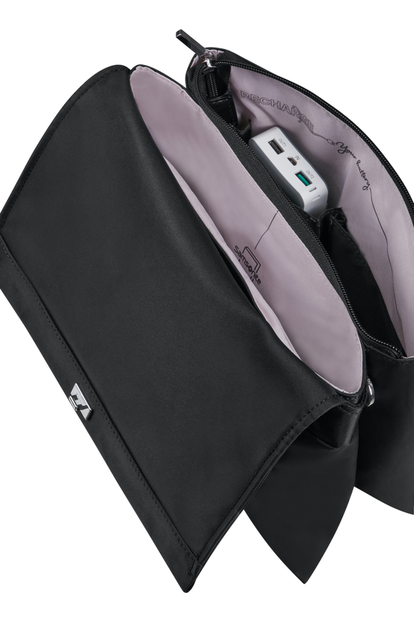 Samsonite Workationist Schultertasche mit Überschlag Schwarz
