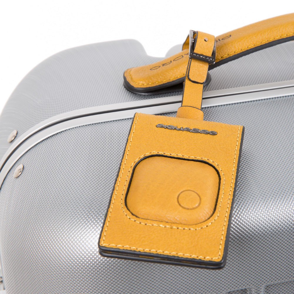 Piquadro Relyght Plus Kabinen-Hartschalencomputertrolley mit 4-Rollen Grau/Gelb Piquadro Relyght Plus Kabinen-Hartschalencomputertrolley mit 4-Rollen Grau/Gelb