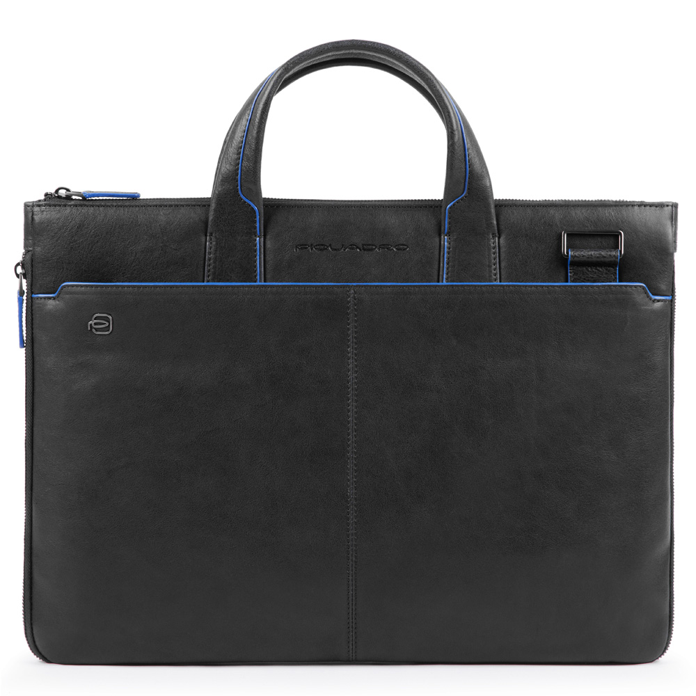 Piquadro Blue Square Special Schmale, ausdehnbare Laptoptasche schwarz Piquadro Blue Square Special Schmale, ausdehnbare Laptoptasche schwarz