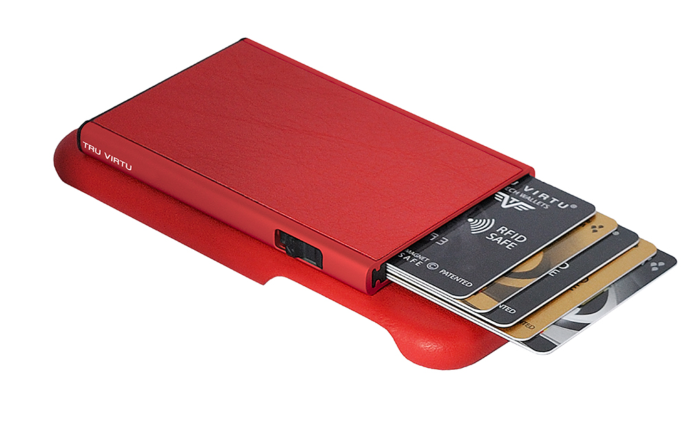 Tru Virtu Click & Slide Pay & Phone Kartenetui und Smartphoneülle - iPhone 8 Nappa Coral/Red Tru Virtu Click & Slide Pay & Phone Kartenetui und Smartphoneülle - iPhone 8 Nappa Coral/Red