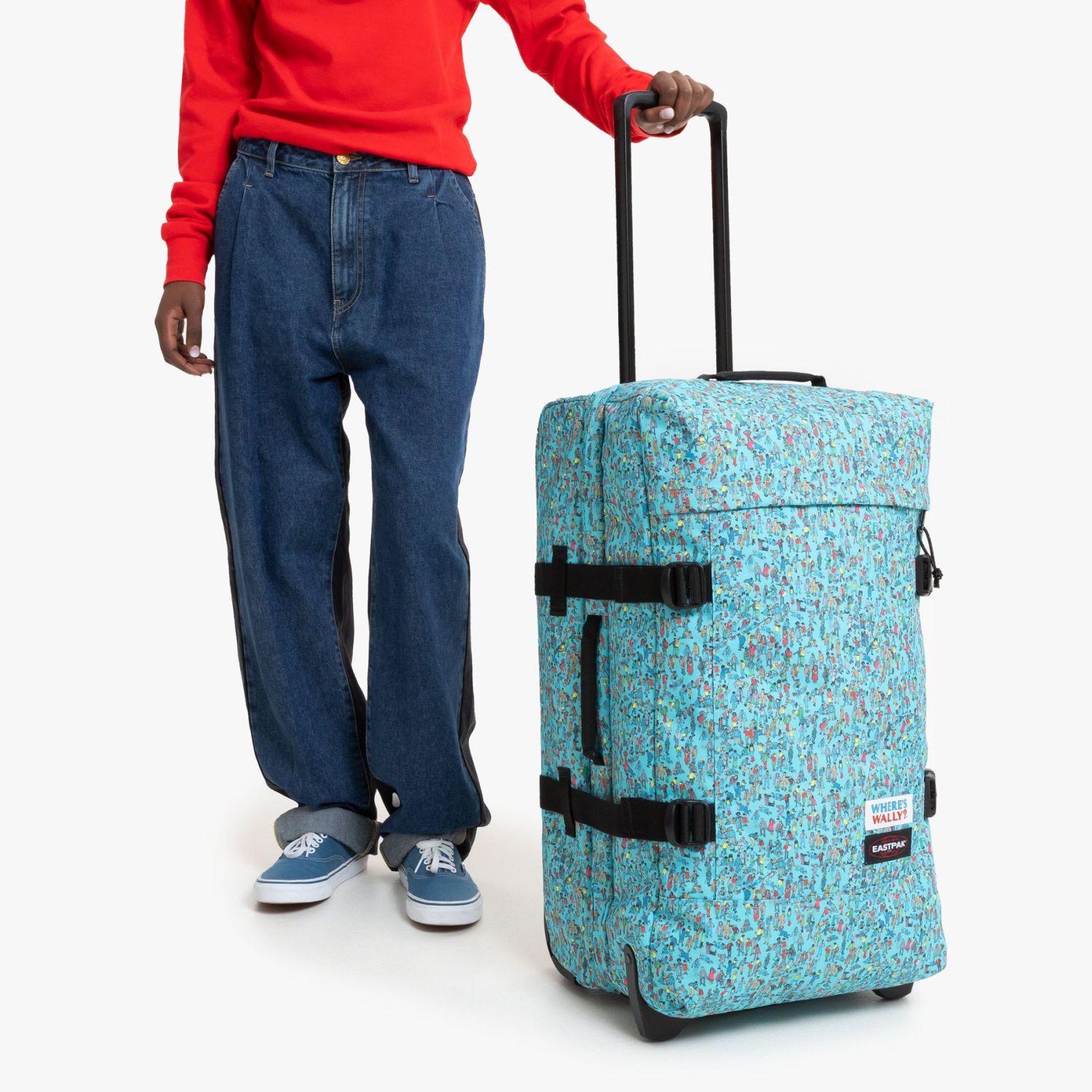 Eastpak Tranverz M Trolley 2 Rollen Where's Wally Pattern Blue