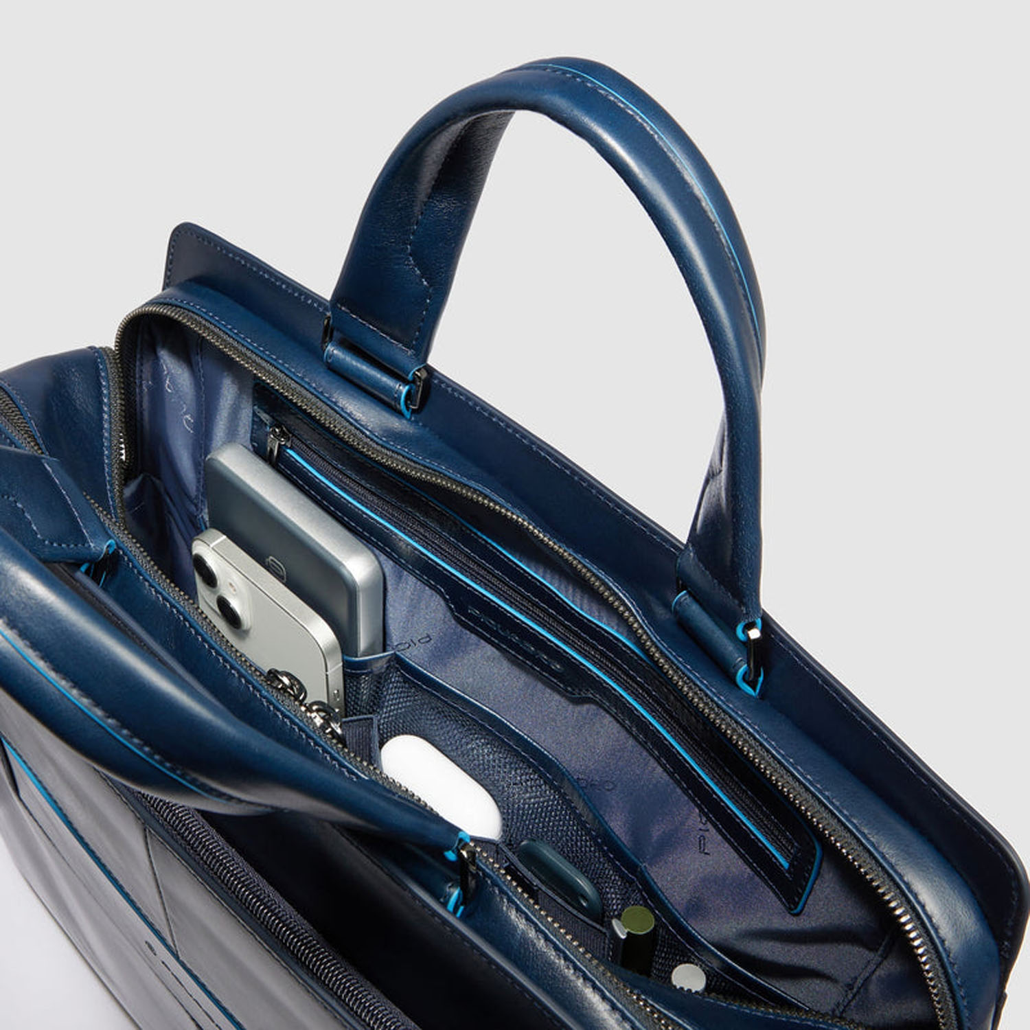 Piquadro Blue Square Leder-Laptoptasche 15,6" Nachtblau