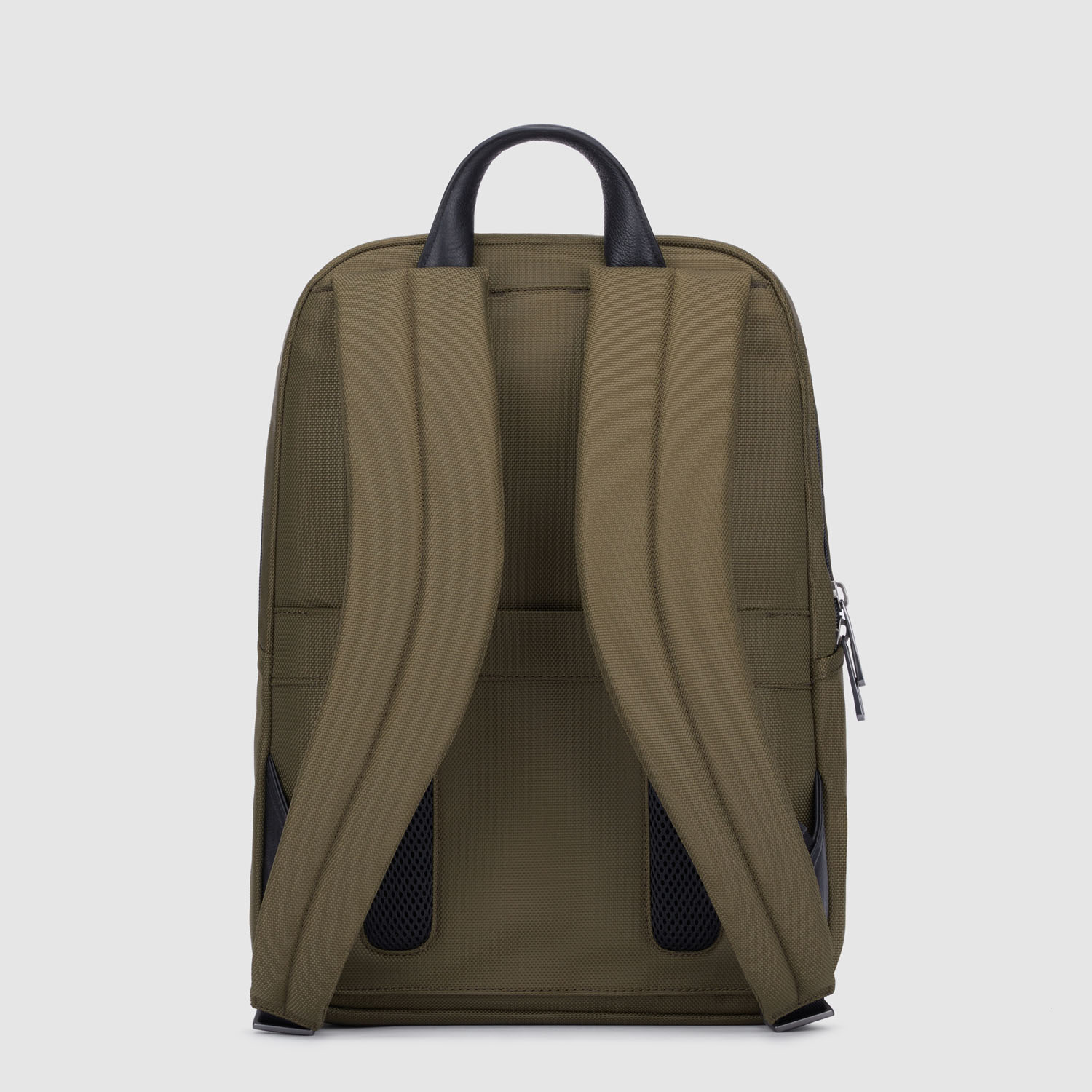 Piquadro Brief 2 Laptoprucksack aus rezykliertem Stoff für 14" Notebook Militärgrün