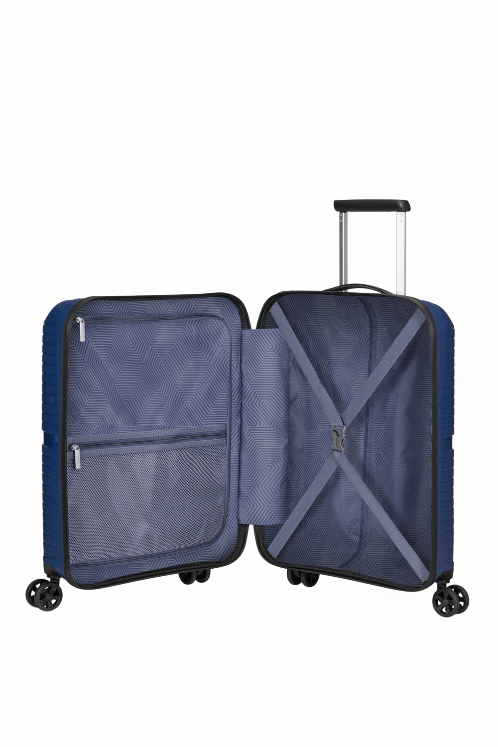 American Tourister Airconic Handgepäck Trolley 55cm mit Fronttasche + GRATIS HOTELGUTSCHEIN Midnight Navy