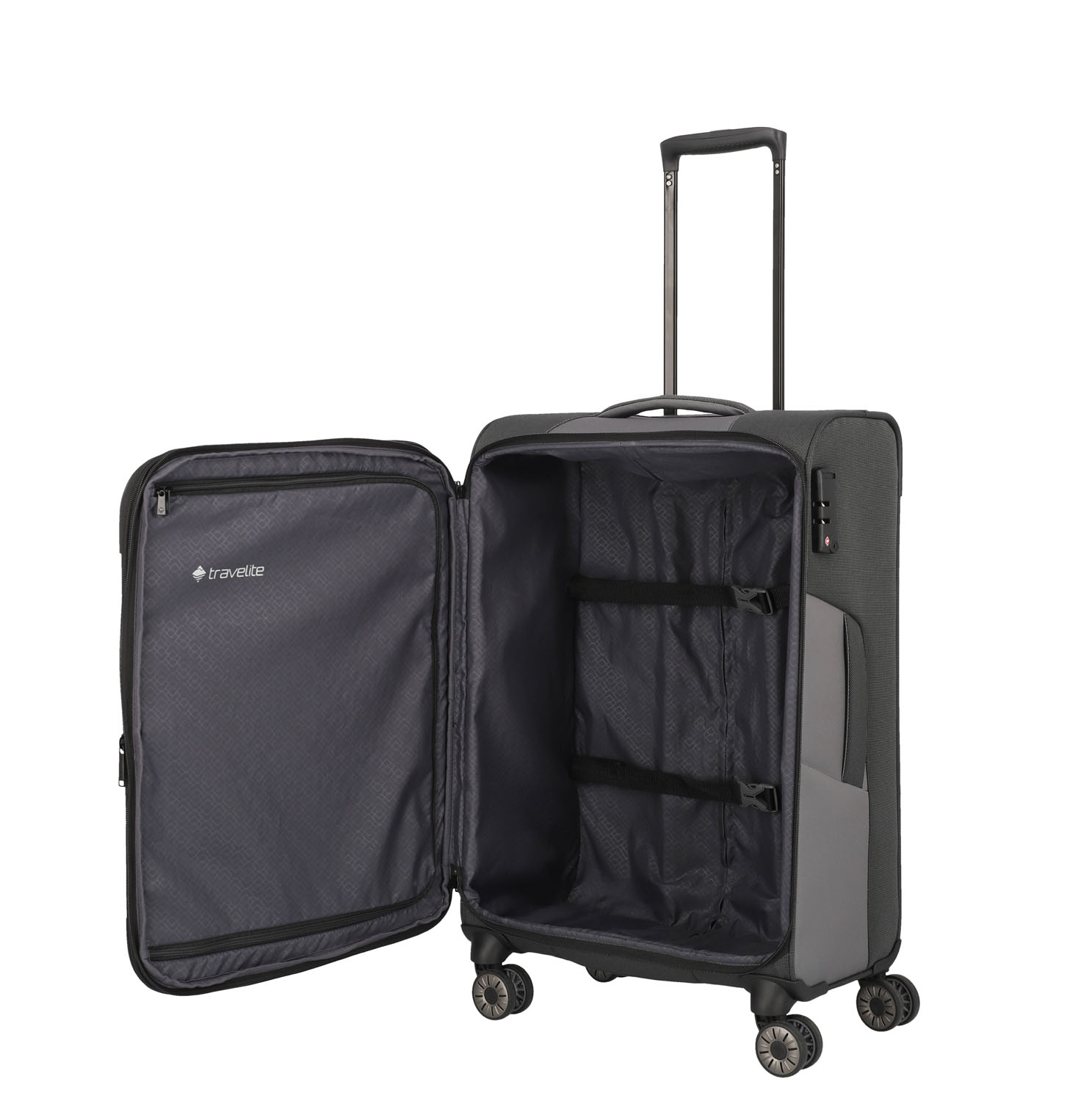 Travelite Viia Trolley-Set 4w L/M erweiterbar Schiefer