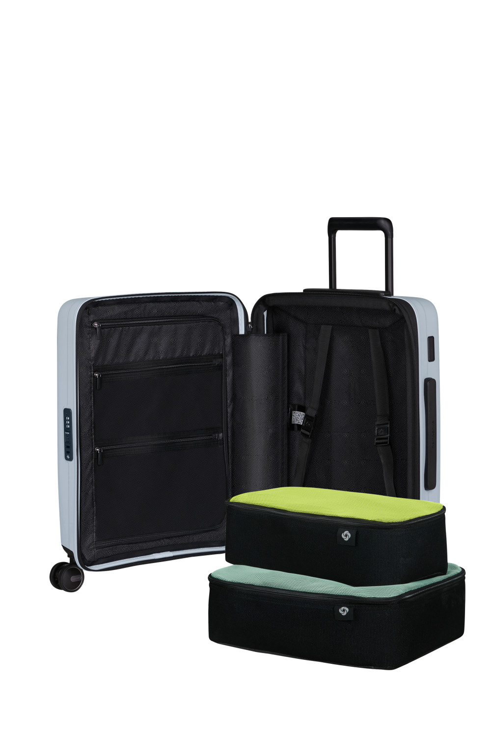 Samsonite Restackd Trolley mit 4 Rollen erweiterbar 55cm + GRATIS HOTELGUTSCHEIN Glacier