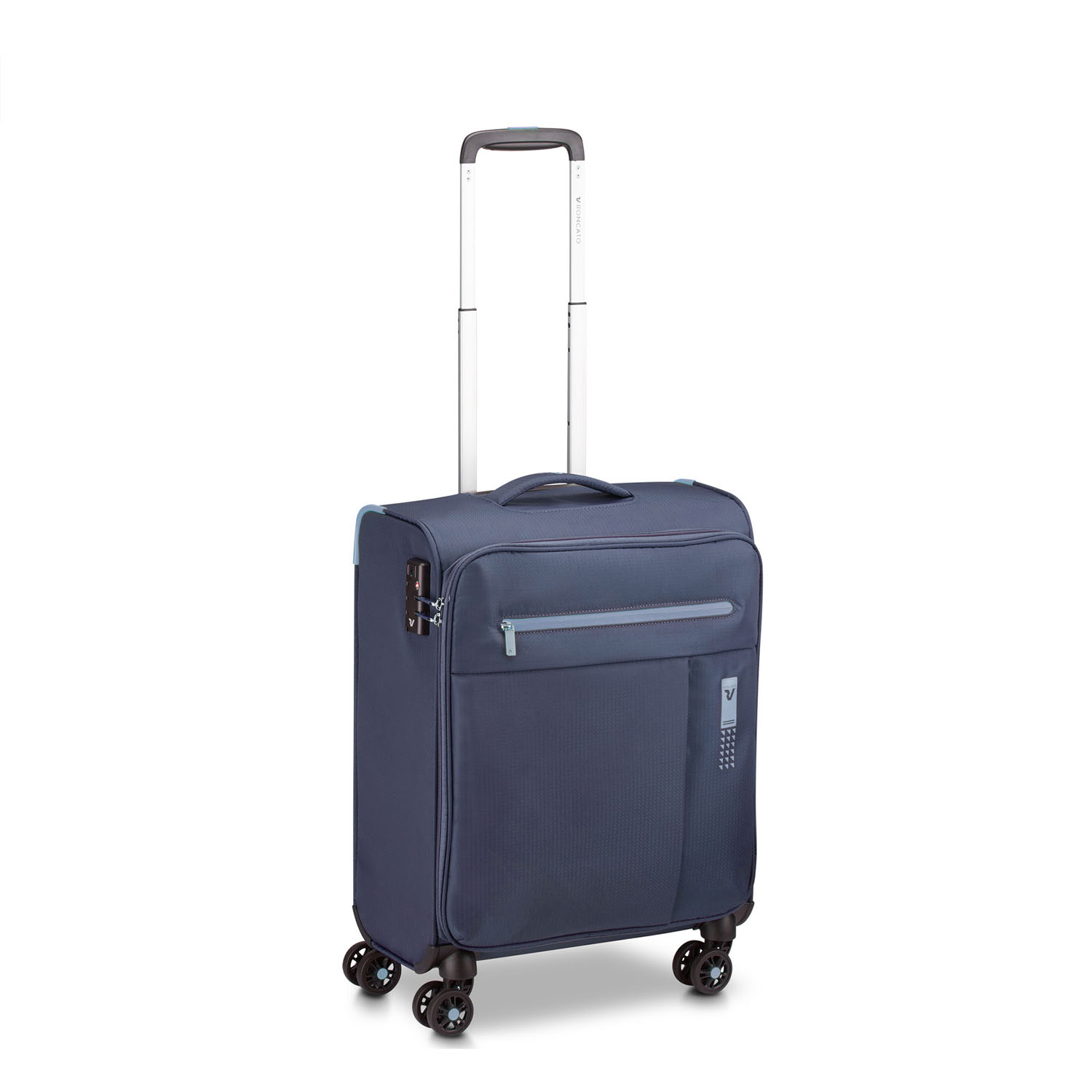 Roncato Lite Soft Handgepäck Carry-On Trolley 4-Rollen Blue Navy