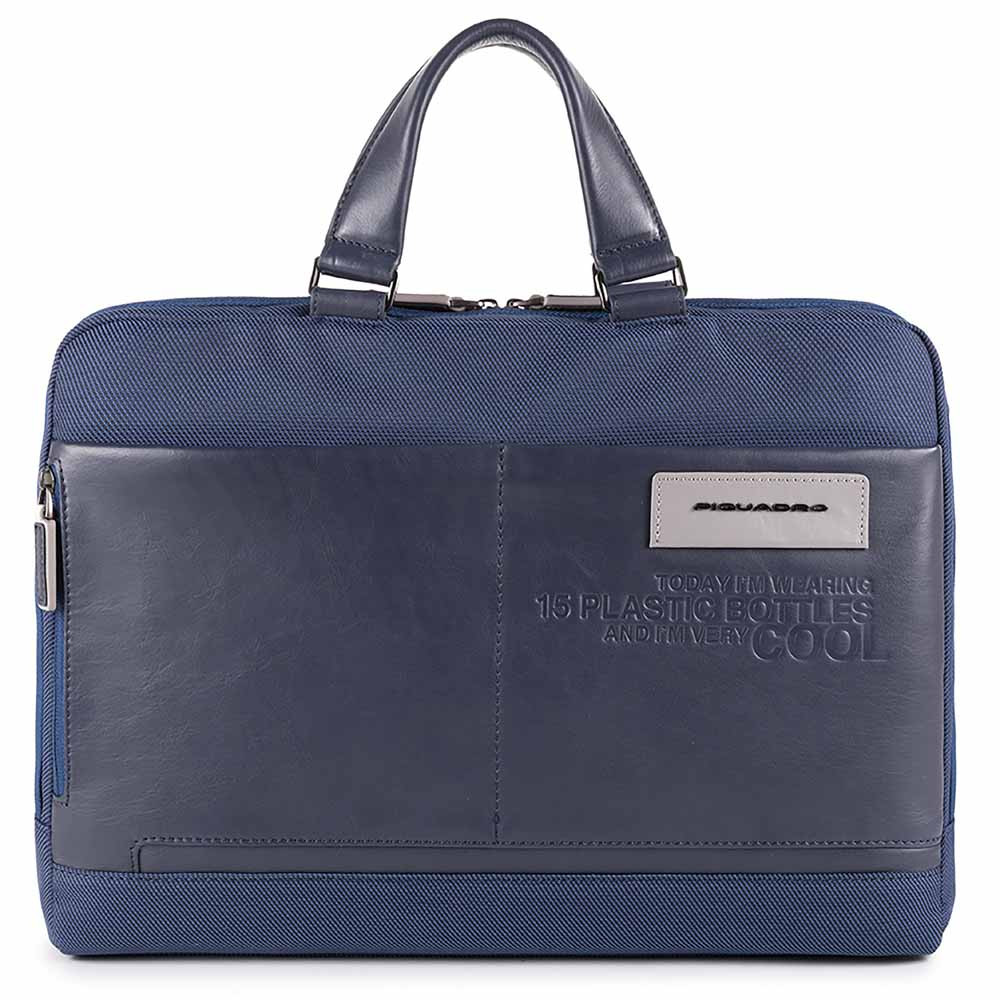 Piquadro Ade Laptoptasche 15,6" aus recyceltem Stoff, mit iPad®-Fach blau Piquadro Ade Laptoptasche 15,6" aus recyceltem Stoff, mit iPad®-Fach blau