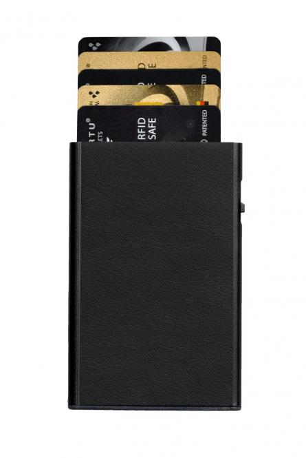 Tru Virtu Click & Slide Kreditkartenetui aus Leder Nappa Black/Black Tru Virtu Click & Slide Kreditkartenetui aus Leder Nappa Black/Black