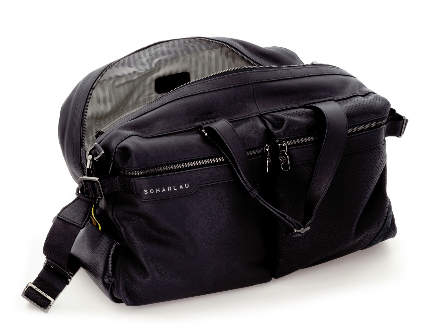 SCHARLAU Slackline MERAYO Leder-Reisetasche Black SCHARLAU Slackline MERAYO Leder-Reisetasche Black