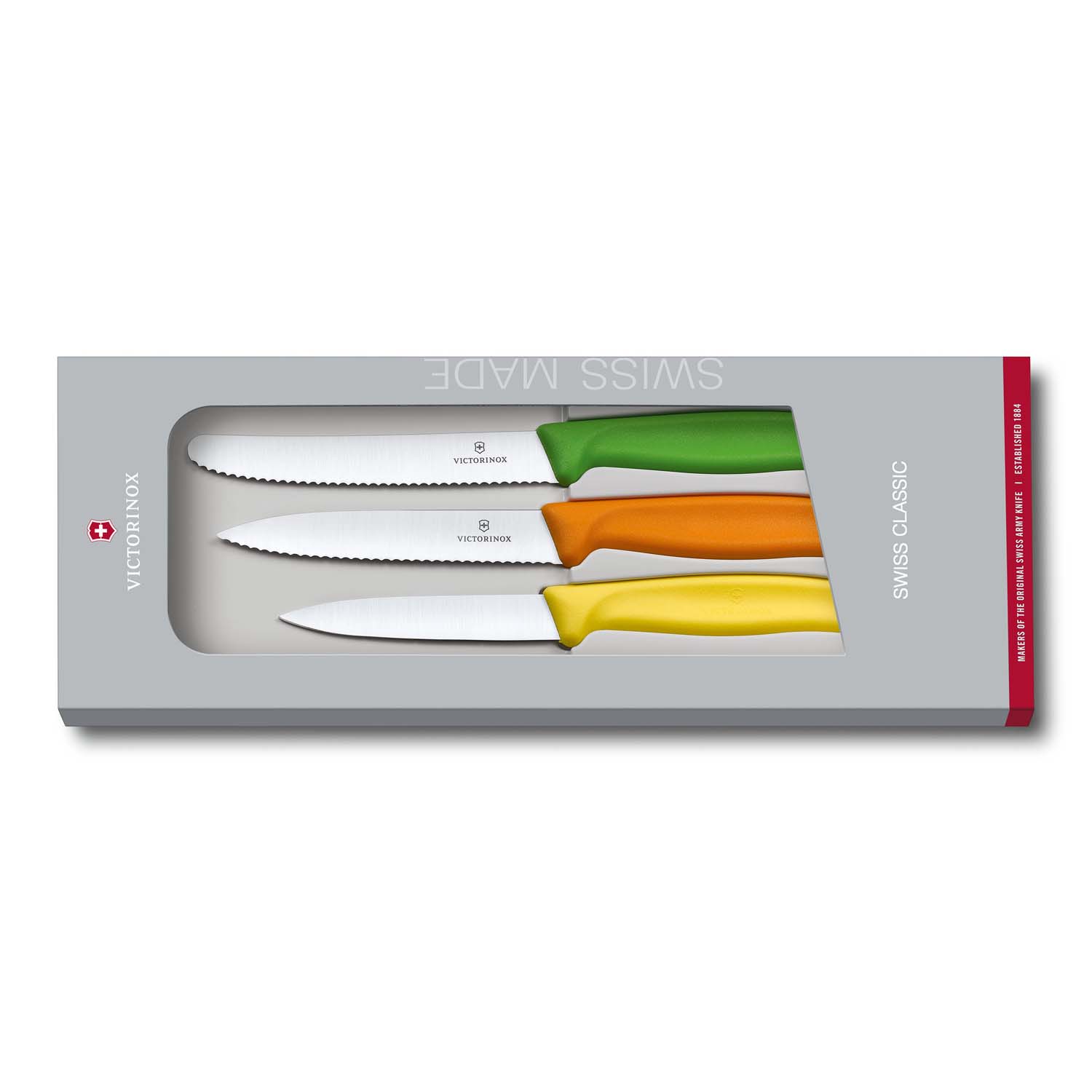Victorinox Swiss Classic Gemüsemesser-Set, 3-teilig Gelb,orange,hellgrün Victorinox Swiss Classic Gemüsemesser-Set, 3-teilig Gelb,orange,hellgrün