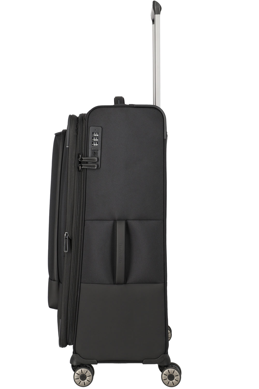 Travelite Crosslite Trolley L 4-Rollen erweiterbar Schwarz