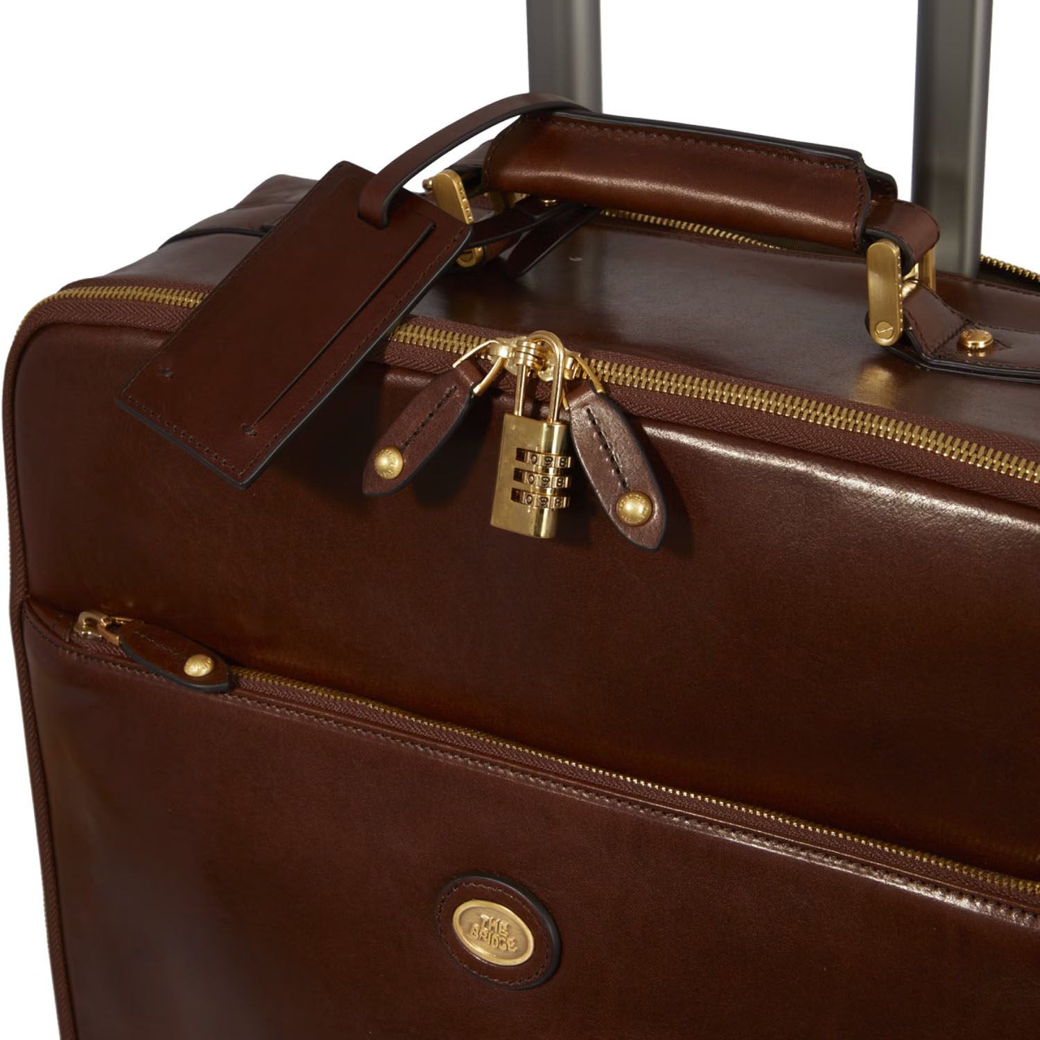 The Bridge Story Viaggio Trolley 4-Rollen aus Leder Braun/Gold The Bridge Story Viaggio Trolley 4-Rollen aus Leder Braun/Gold