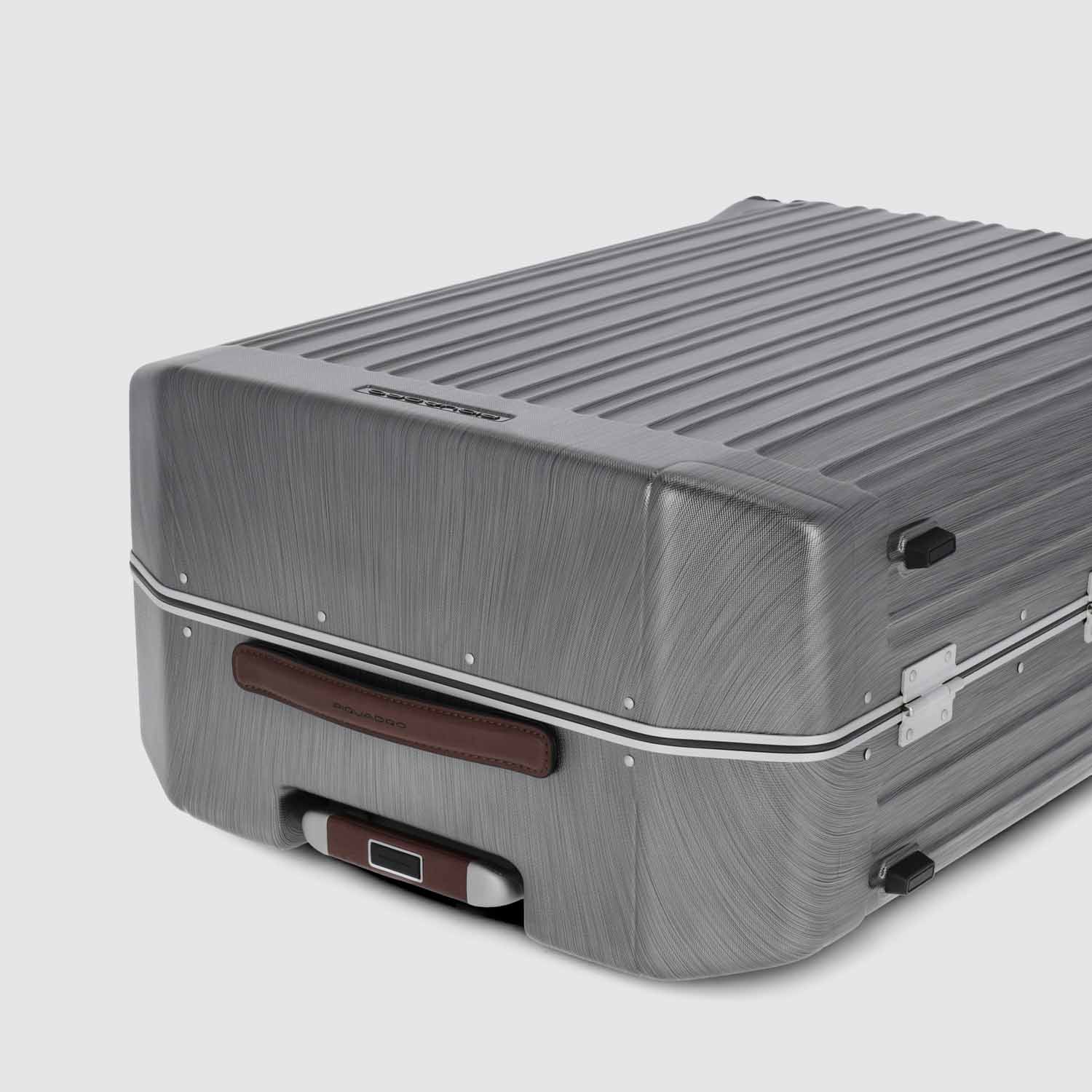 Piquadro PQLM Mittelgroßer Hartschalentrolley Schwarz/Leder