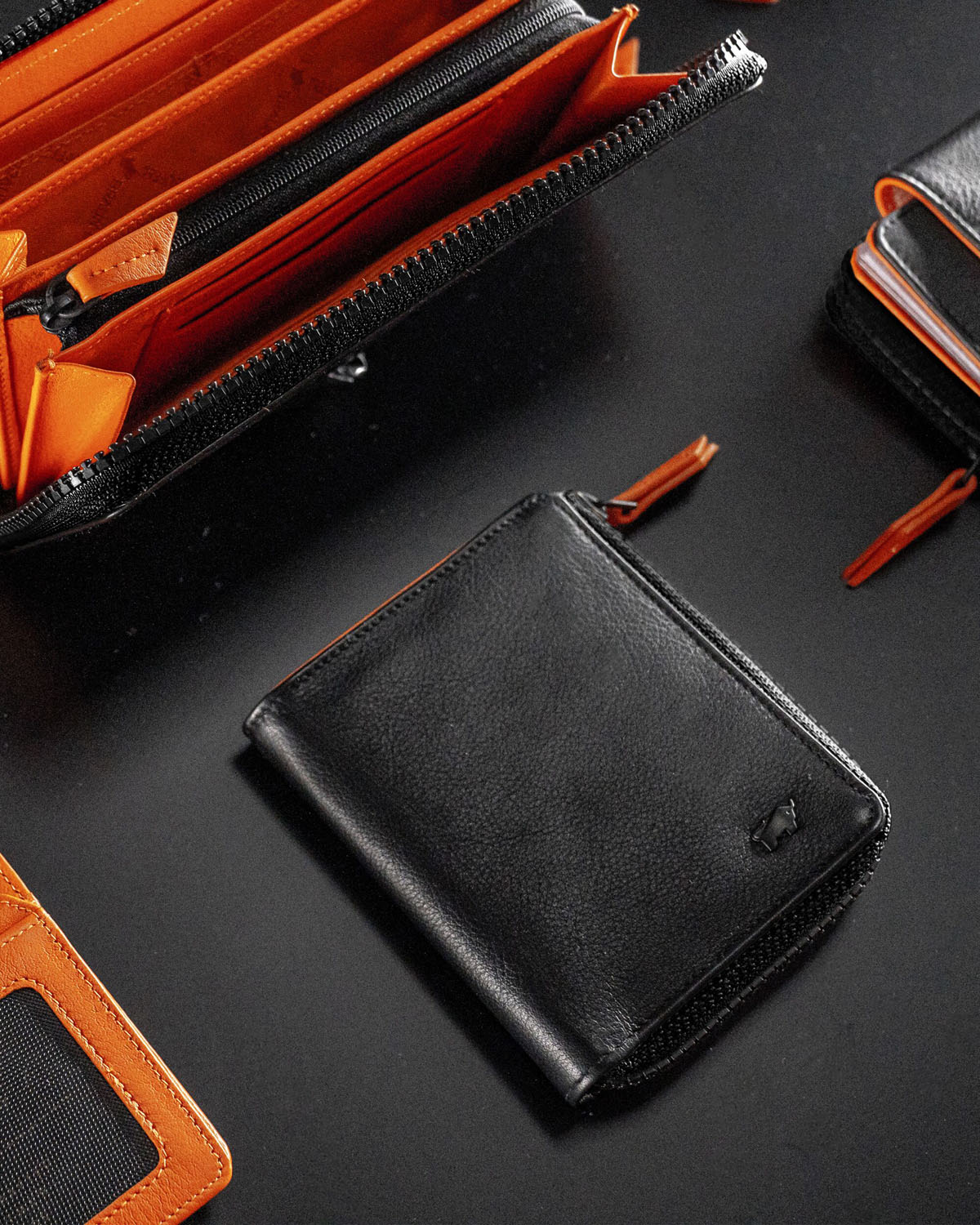 Braun Büffel EMMA RV-Kartenbörse 8CS schwarz/orange