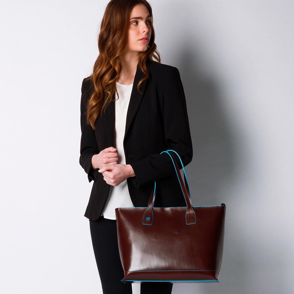 Piquadro Blue Square Shopping bag aus Leder Schwarz Piquadro Blue Square Shopping bag aus Leder Schwarz