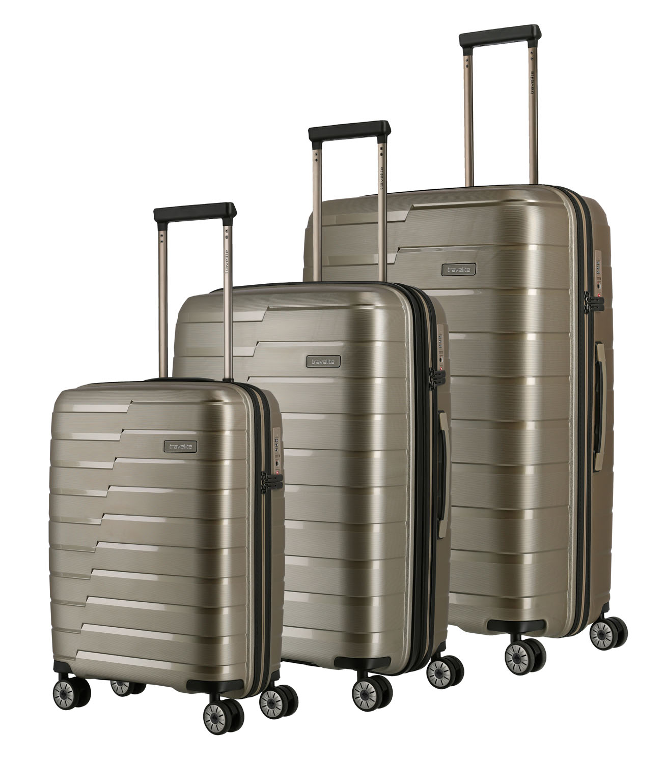Travelite Air Base 4-Rad Trolley Set L/M-erw/S Champagner Travelite Air Base 4-Rad Trolley Set L/M-erw/S Champagner