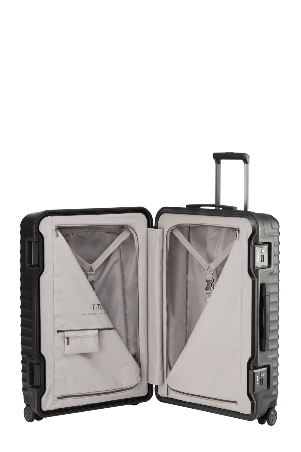 TITAN Litron Frame 4-Rollen Trolley L 75cm + Gratis Hotelgutschein Schwarz