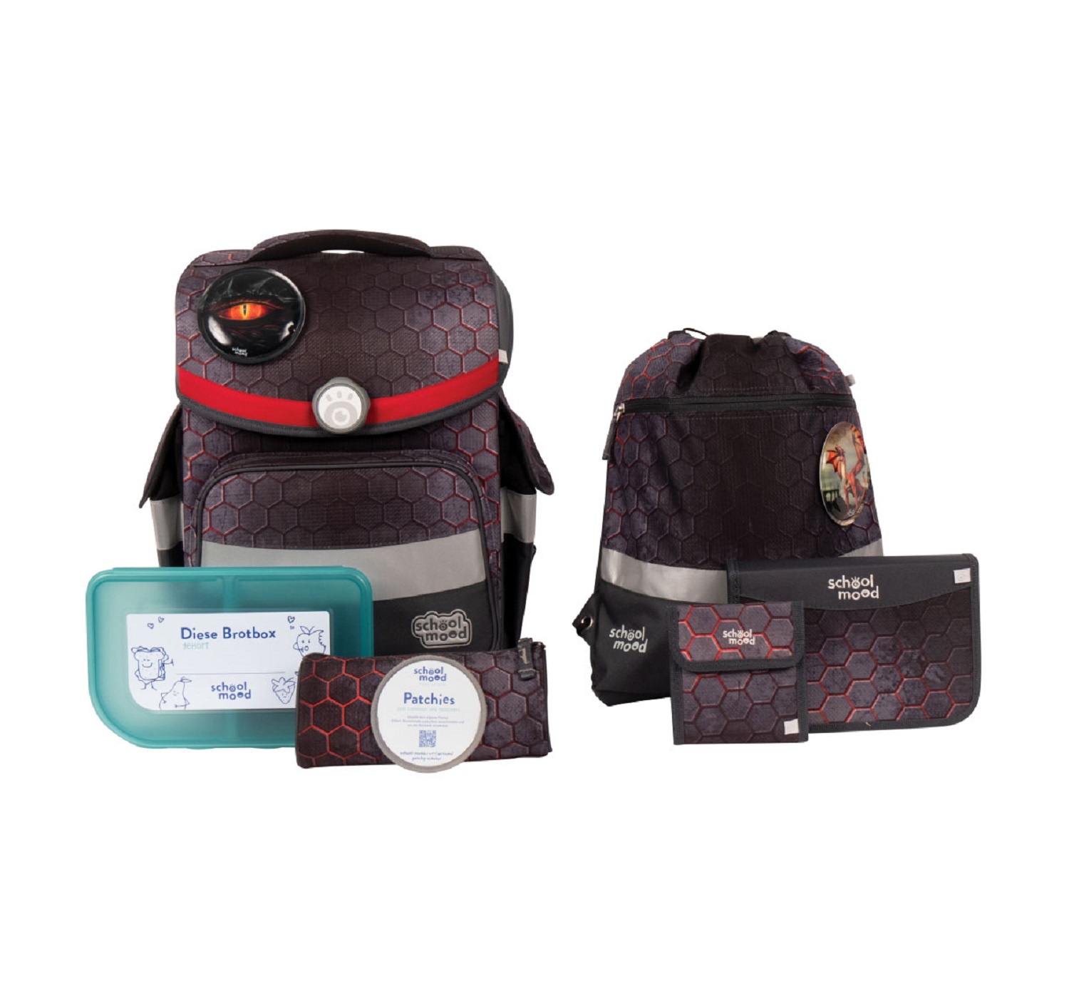 School-Mood Timeless Schulranzenset 7-teilige Mika (Drache) School-Mood Timeless Schulranzenset 7-teilige Mika (Drache)