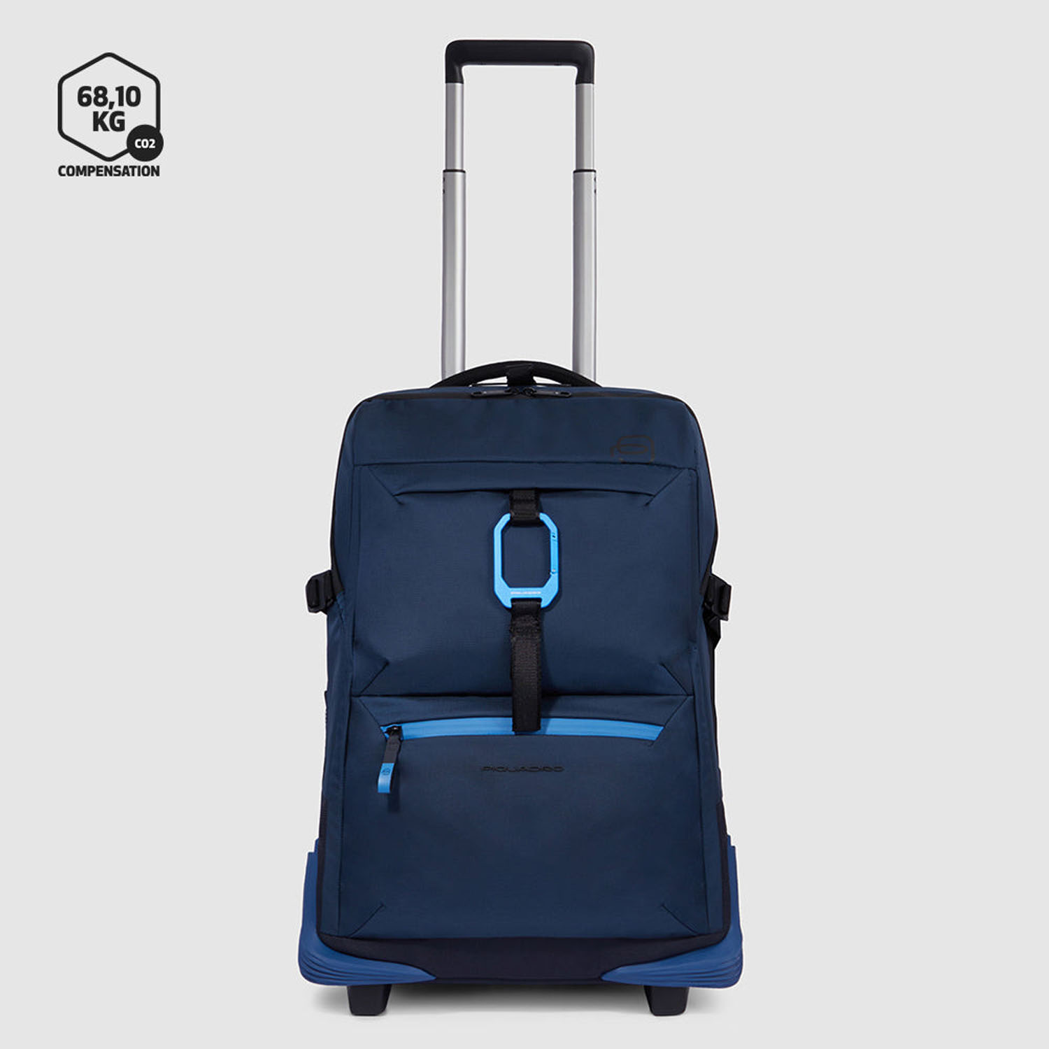 Piquadro Corner 2.0 Handgepäck 2-Rollen Koffer mit Laptopfach 17,3" Blau