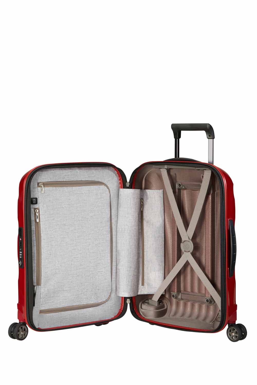 Samsonite C-Lite Trolley mit 4 Rollen erweiterbar 55cm + GRATIS HOTELGUTSCHEIN Chili Red