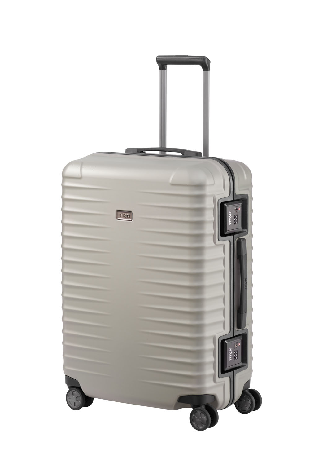 TITAN Litron Frame 4-Rollen Trolley M 69cm + Gratis Hotelgutschein Champagner