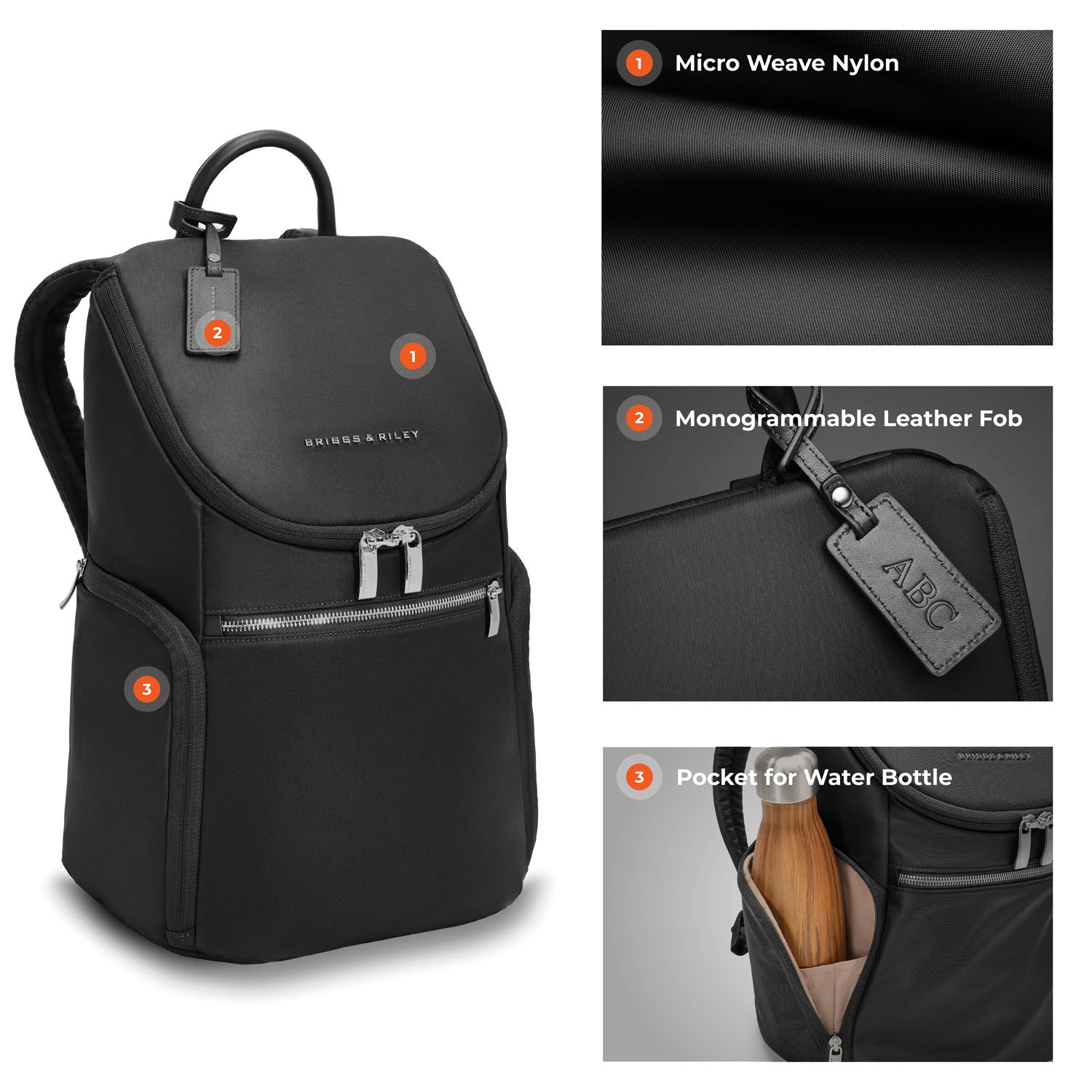 Briggs & Riley Rhapsody U Zip Backpack Black Briggs & Riley Rhapsody U Zip Backpack Black