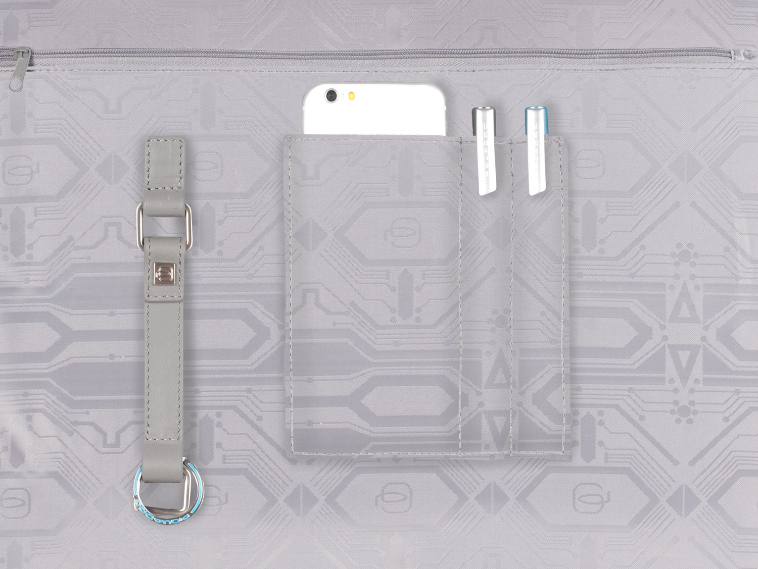 Piquadro Pike Kurzgrifflaptoptasche mit iPad-Fach Ziegelrot