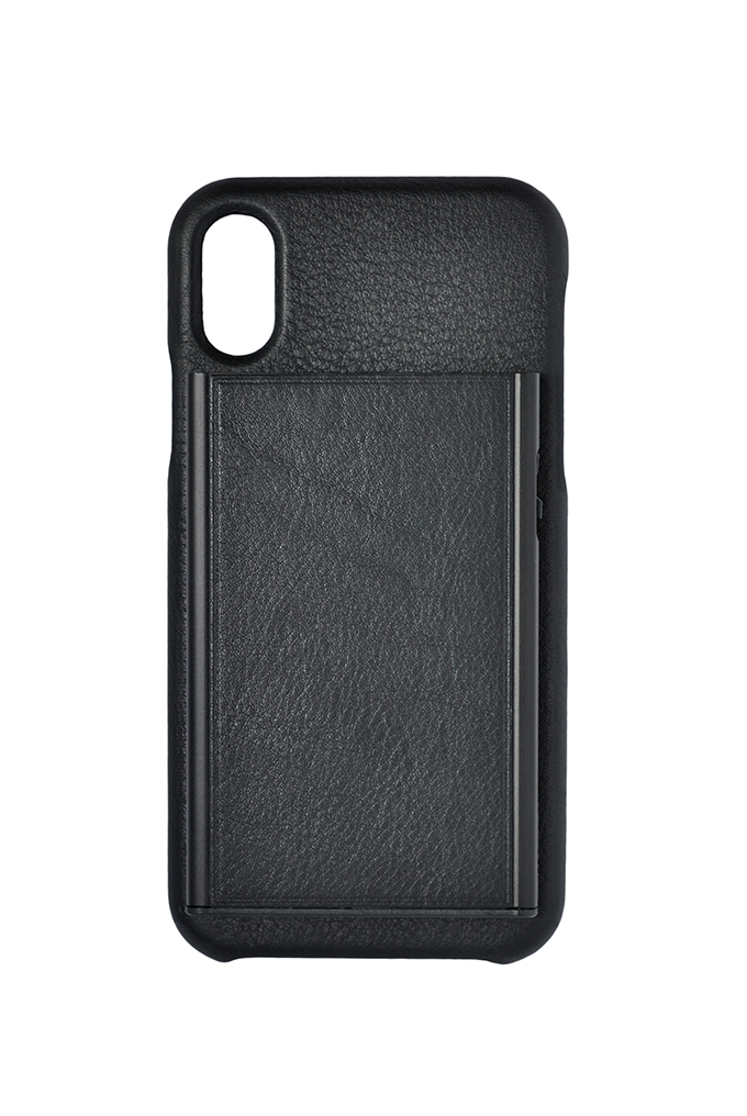 Tru Virtu Click & Slide Pay & Phone Kartenetui und Smartphoneülle - iPhone X Nappa Black/Black