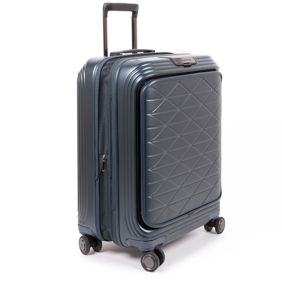 Piquadro PQ-Biz Kabinenlaptoptrolley mit Vortasche, 4-R, erweiterbar, BagMotic schwarz