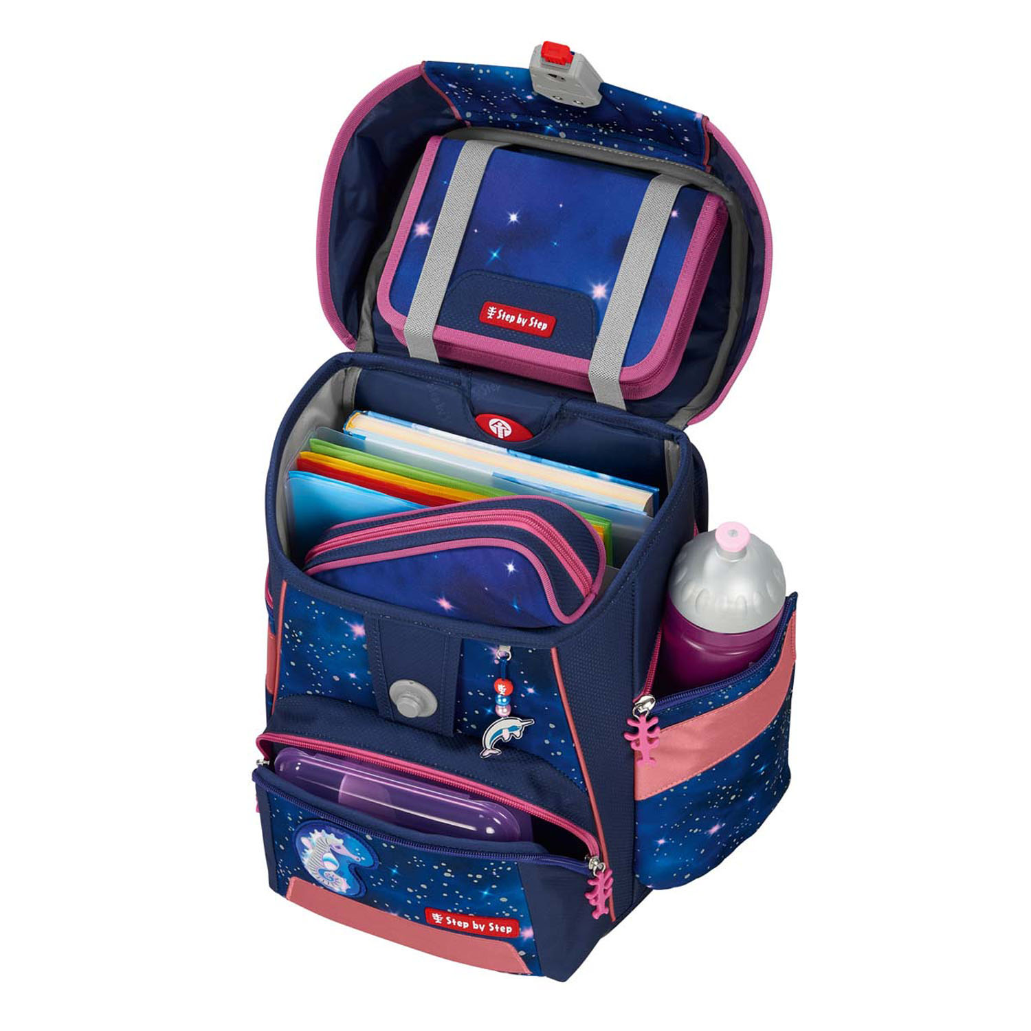 Step by Step SPACE REFLECT Schulranzen-Set, 5-teilig Star Seahorse Zoe
