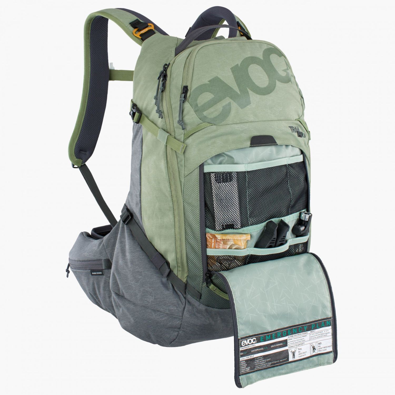 evoc Protector Backpacks Trail Pro 16 S/M Light Olive - Carbon Grey evoc Protector Backpacks Trail Pro 16 S/M Light Olive - Carbon Grey