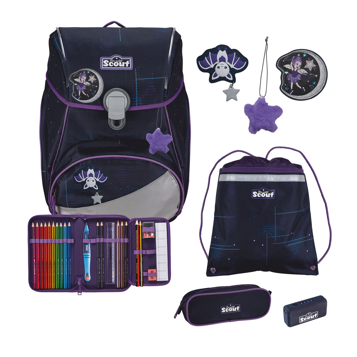 Scout Alpha Exklusiv Safety Light Schulranzen-Set 5-teilig Scout Alpha Exklusiv Safety Light Schulranzen-Set 5-teilig