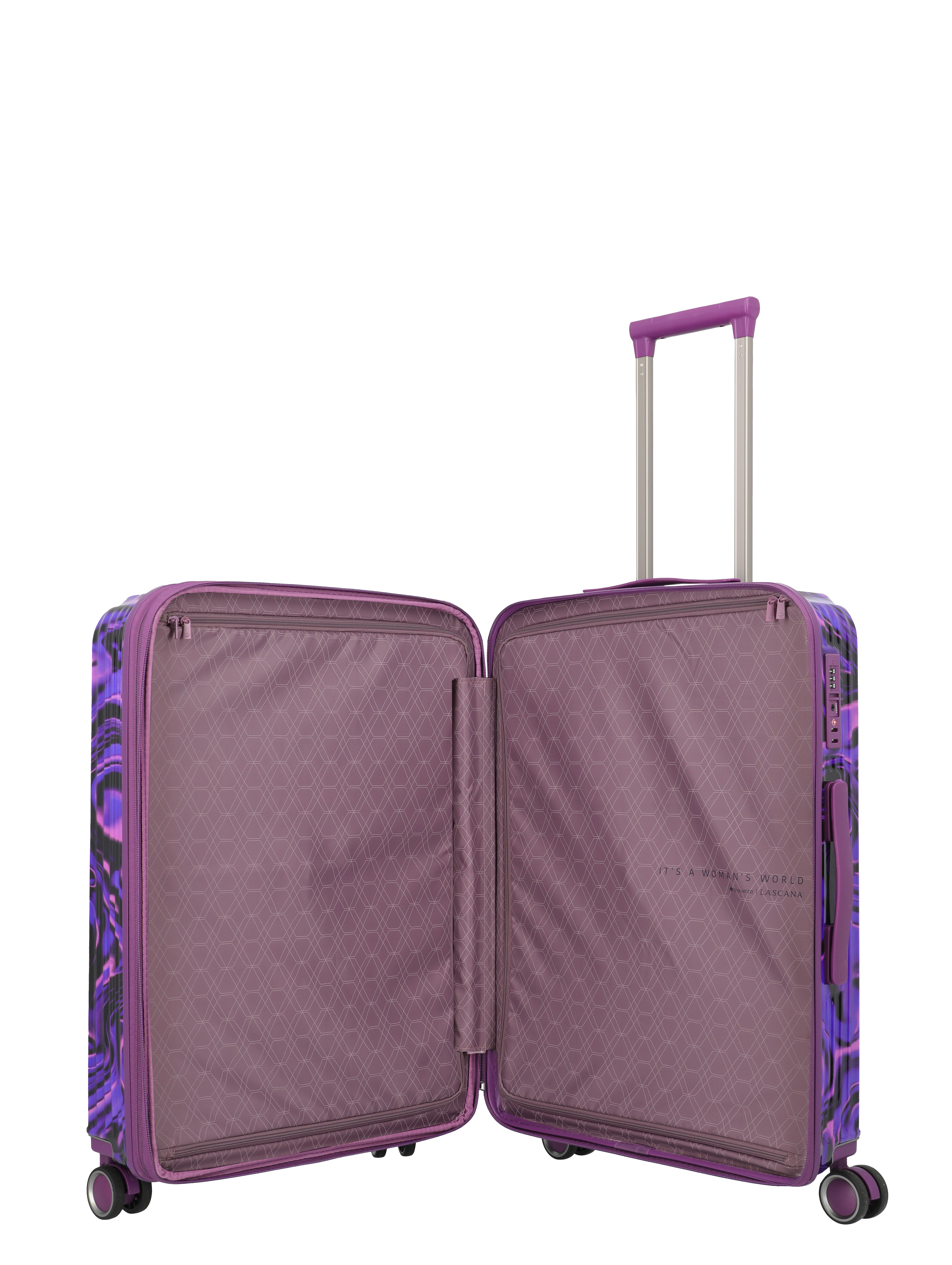 Travelite Lascana Edition 4w Trolley M Purple Swirl Travelite Lascana Edition 4w Trolley M Purple Swirl